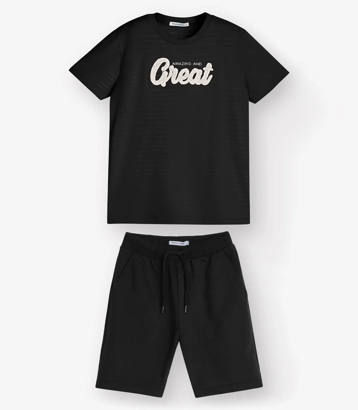 Conjunto Camiseta com Bermuda Menino Trick Nick Preto