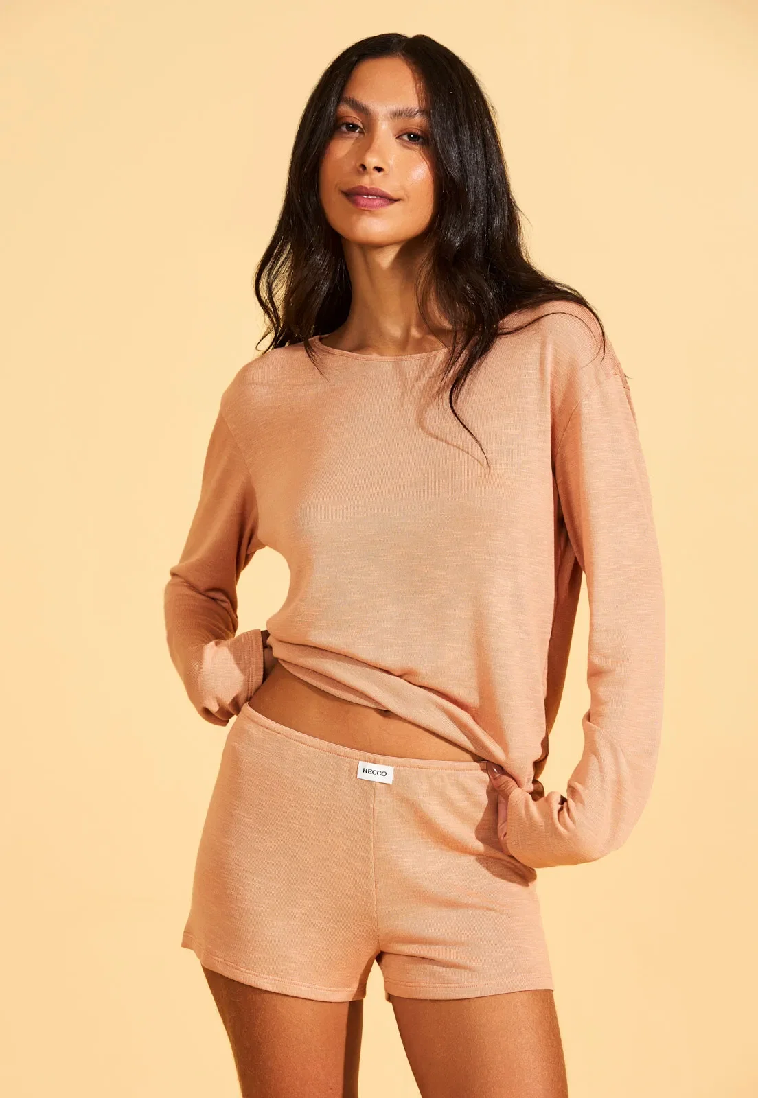 Pijama Manga Longa com Shorts Light Flame Recco — imagem 1