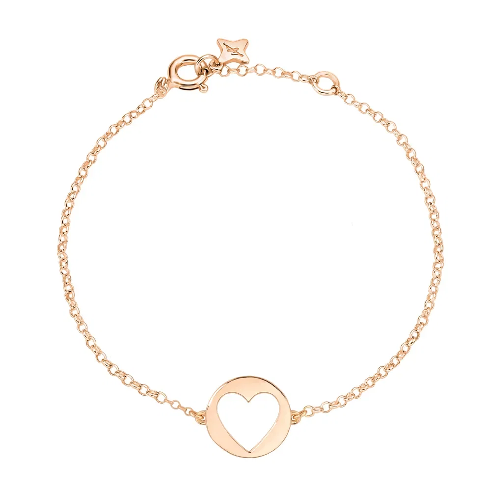 Pulseira Life Mini Me Coração em Liga Rosé com Banho de Ouro Rosé 18k — imagem 1