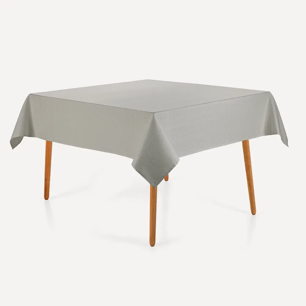 Toalha de Mesa Quadrada 8 Lugares Artemis Cinza — imagem 1