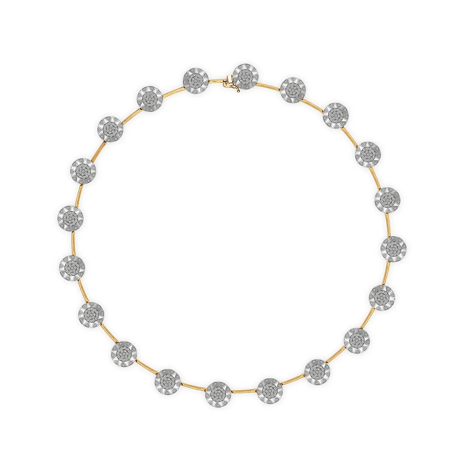 Colar Soleil em Ouro Amarelo 18k com Banho de Ródio Branco e Diamantes 4,7ct, 47cm — imagem 1