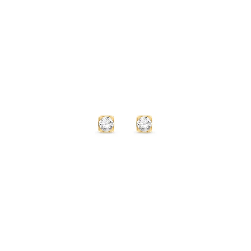Brinco Solitário Forever em Ouro Amarelo 18k com 0,20ct de Diamante