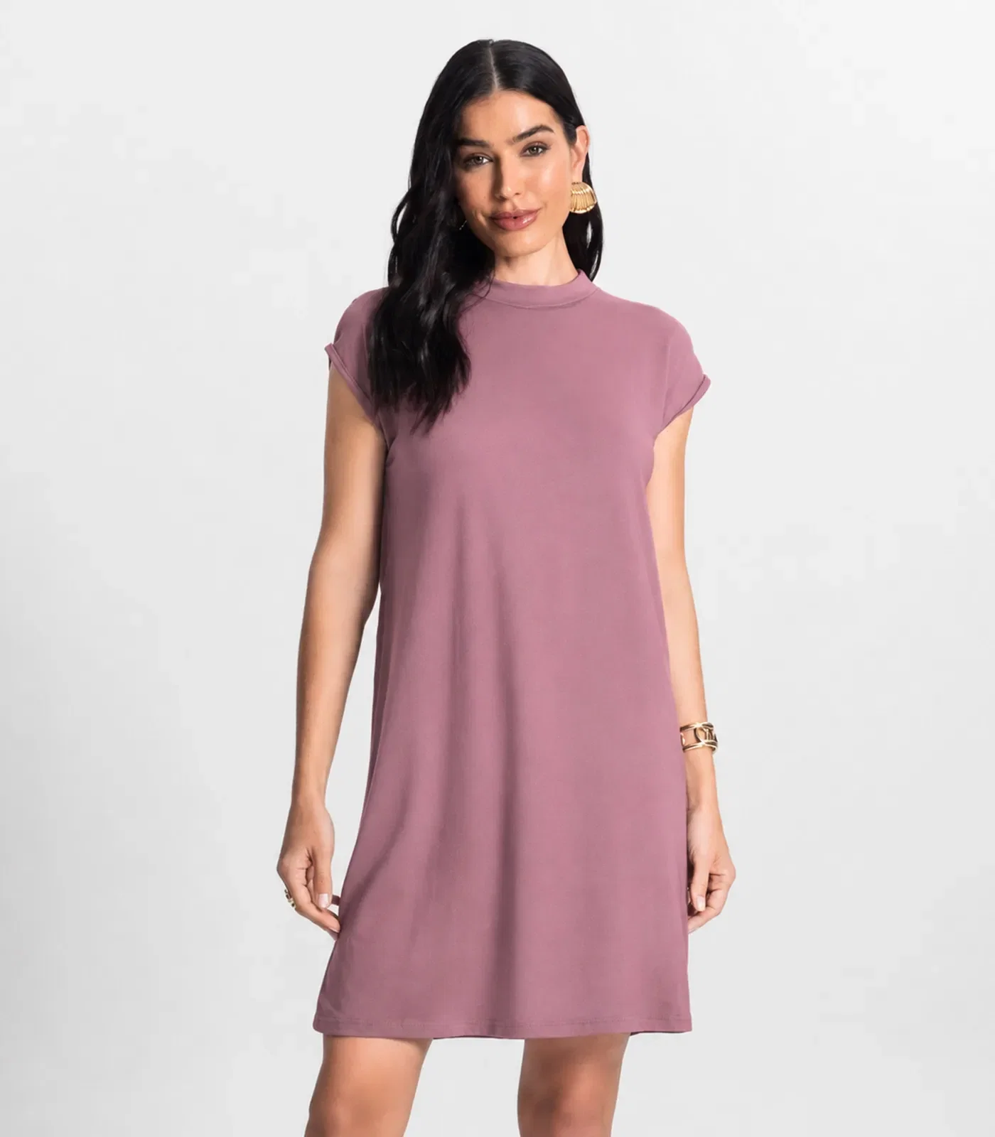 Vestido Feminino Gola Alta Select Roxo — imagem 1