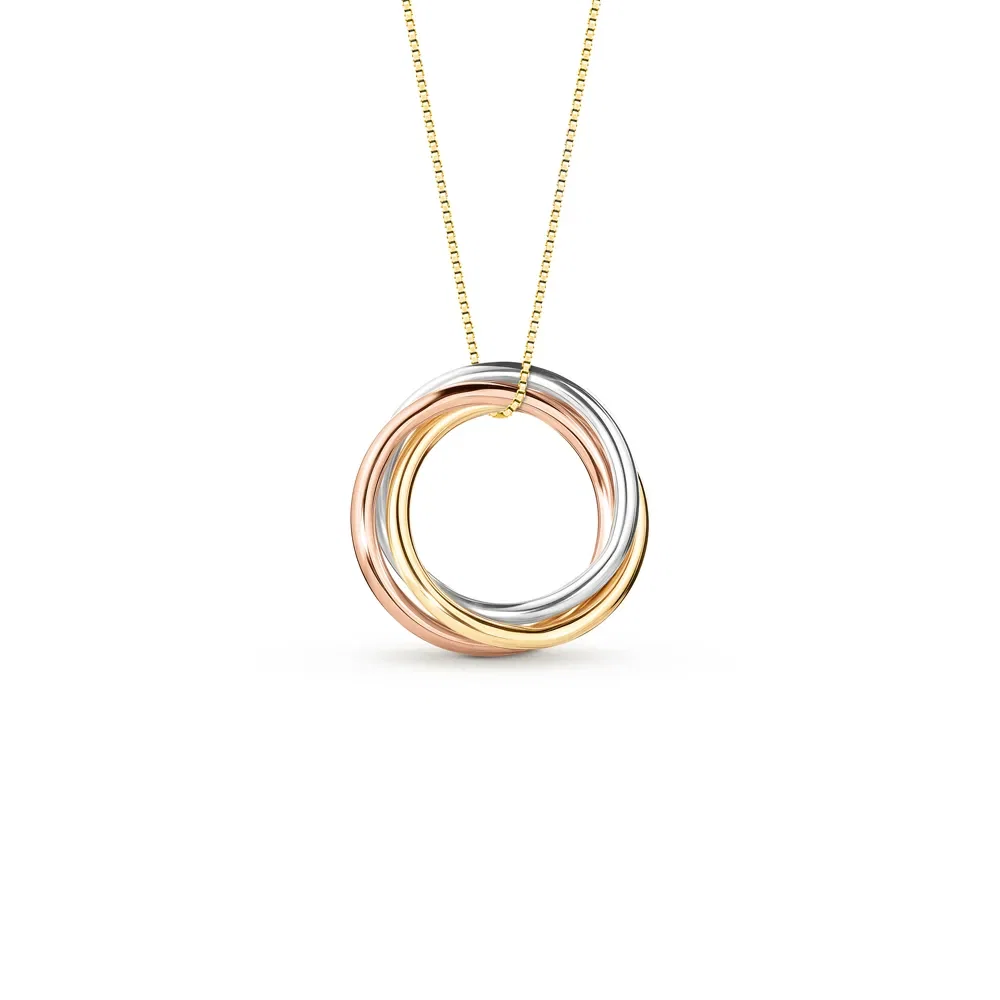 Pingente Tricolore em Ouro Amarelo, Ouro Branco e Ouro Rose 18k, 16.3mm