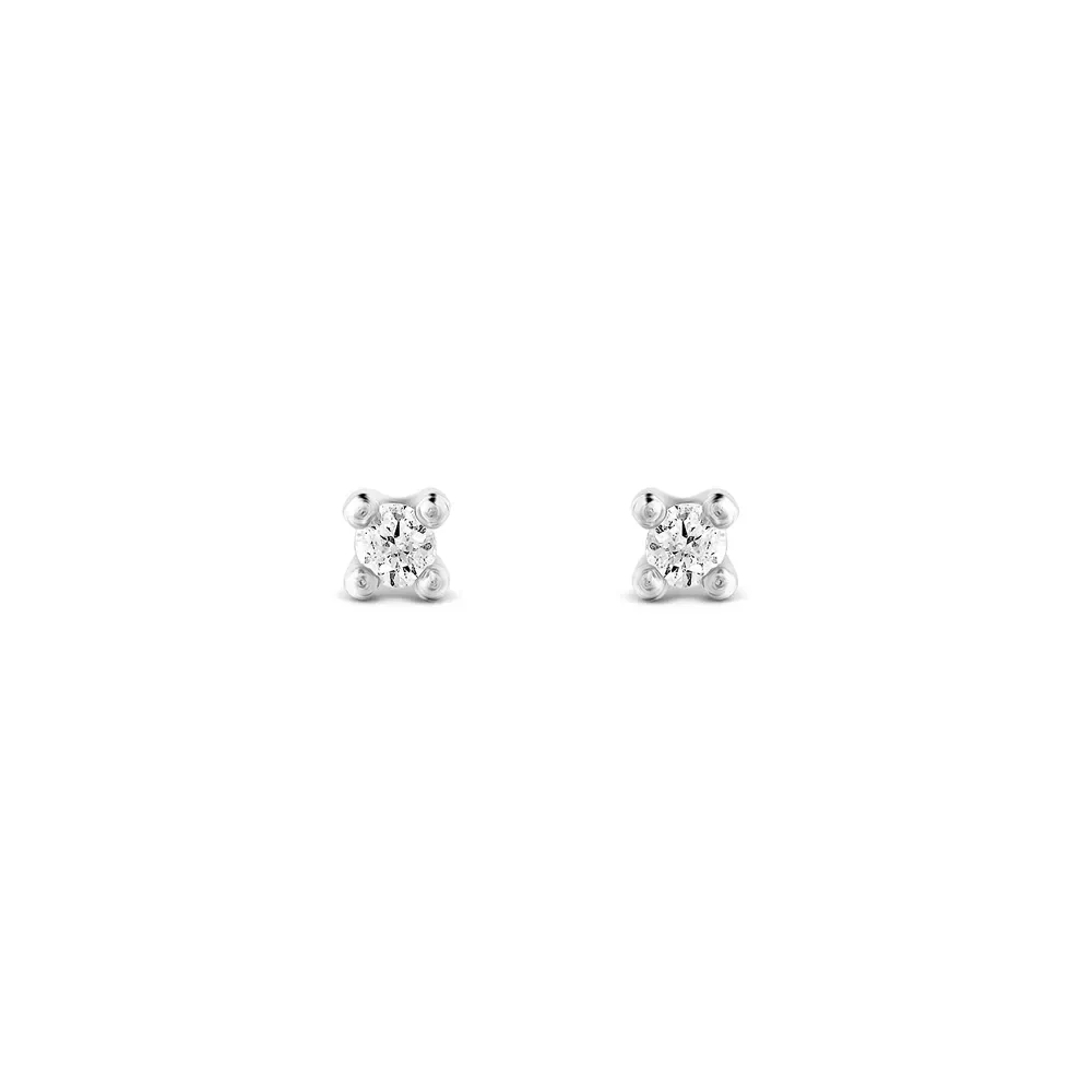 Brinco Baby em Ouro Branco 18k com Diamantes — imagem 1