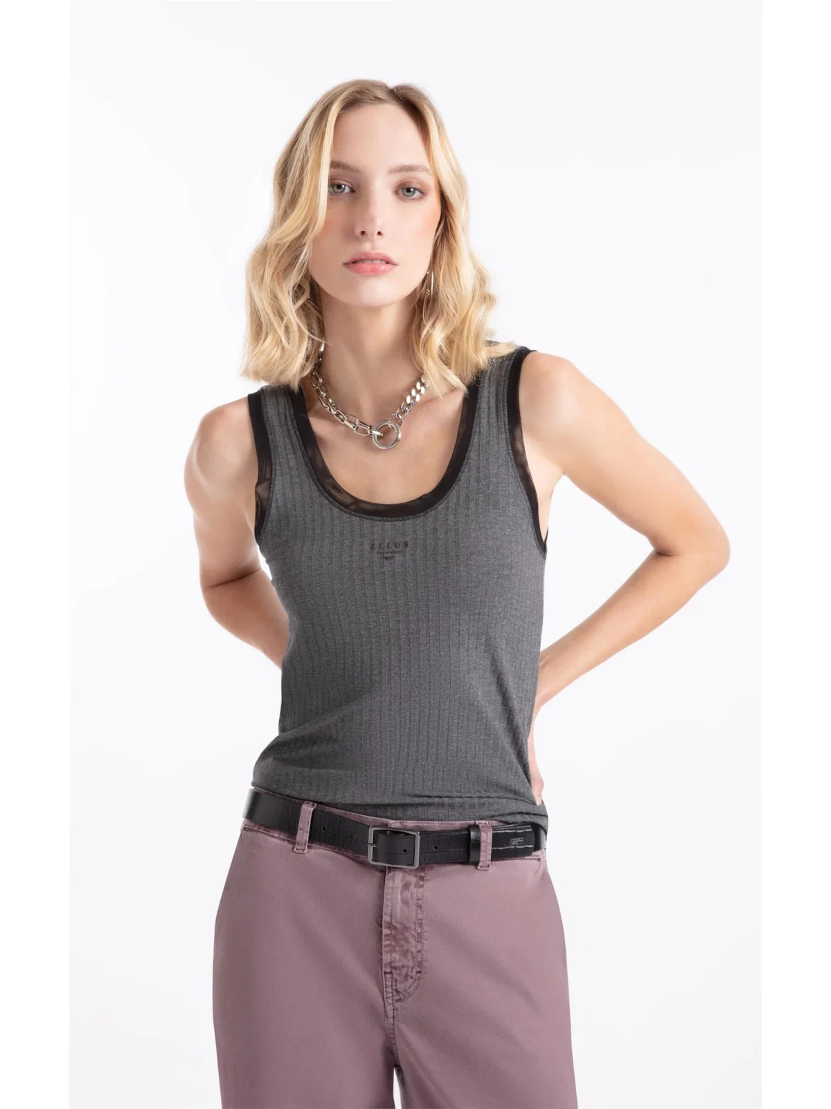 Rib Tule Ellus Originals Regata Chumbo Mescla — imagem 1