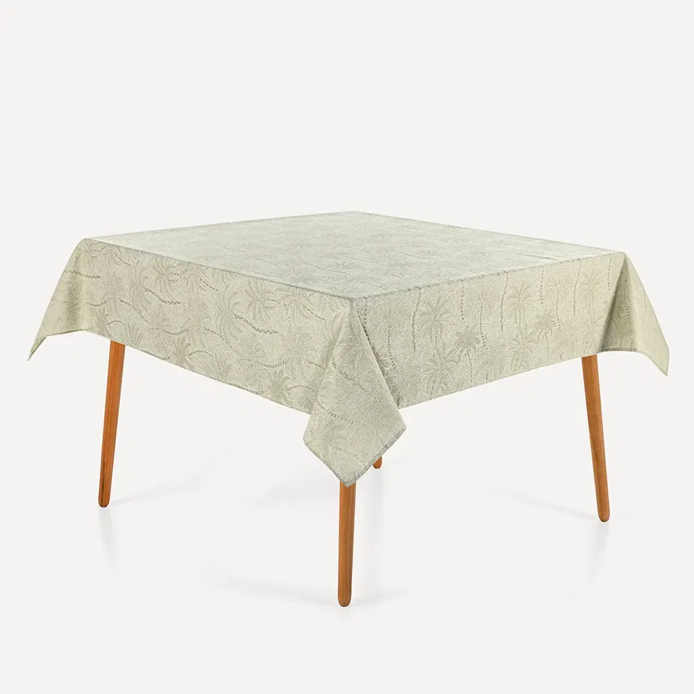 Toalha de Mesa Quadrada 6 Lugares Bali Alecrim 1,80mx1,80m
