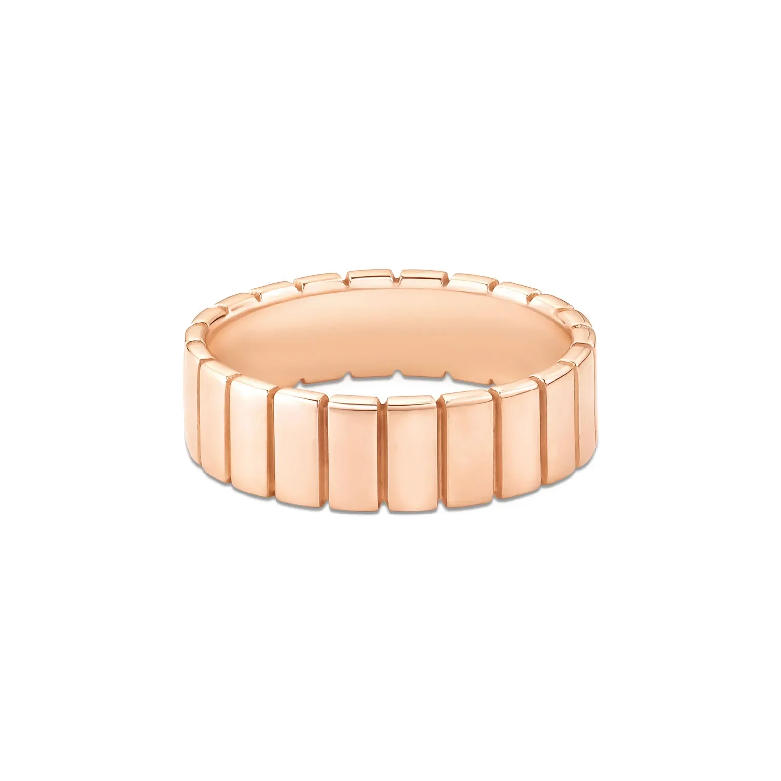 Anel Life Textura em Liga Rosé com Banho de Ouro Rosé 18k — imagem 1