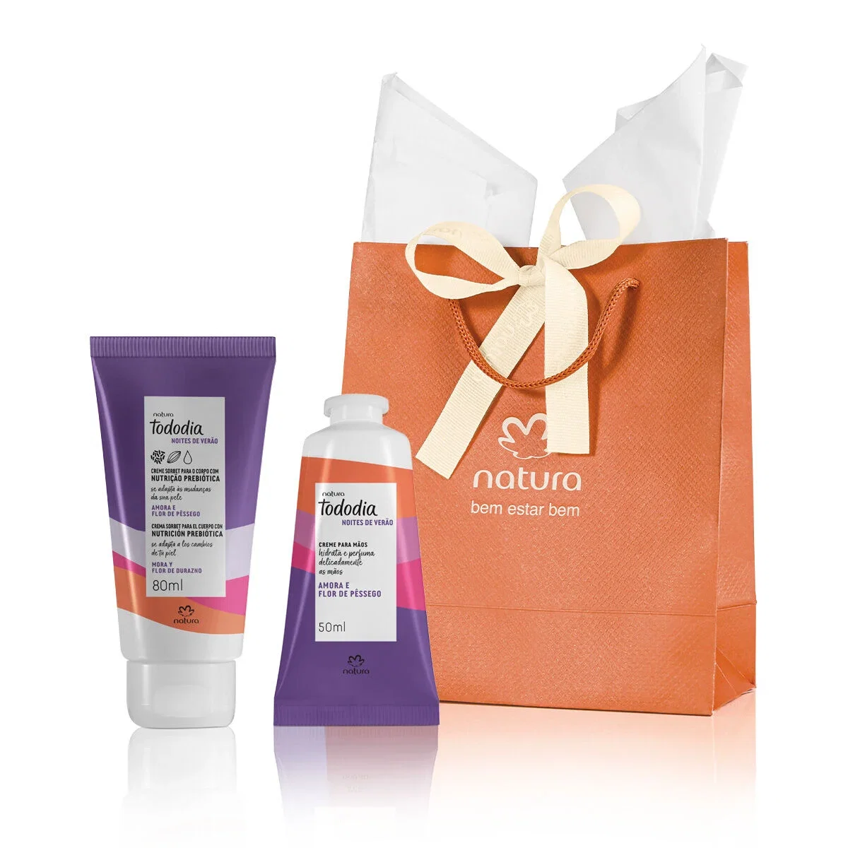 Presente Natura Tododia Noites de Verão Amora e Flor de Pêssego com 3 produtos