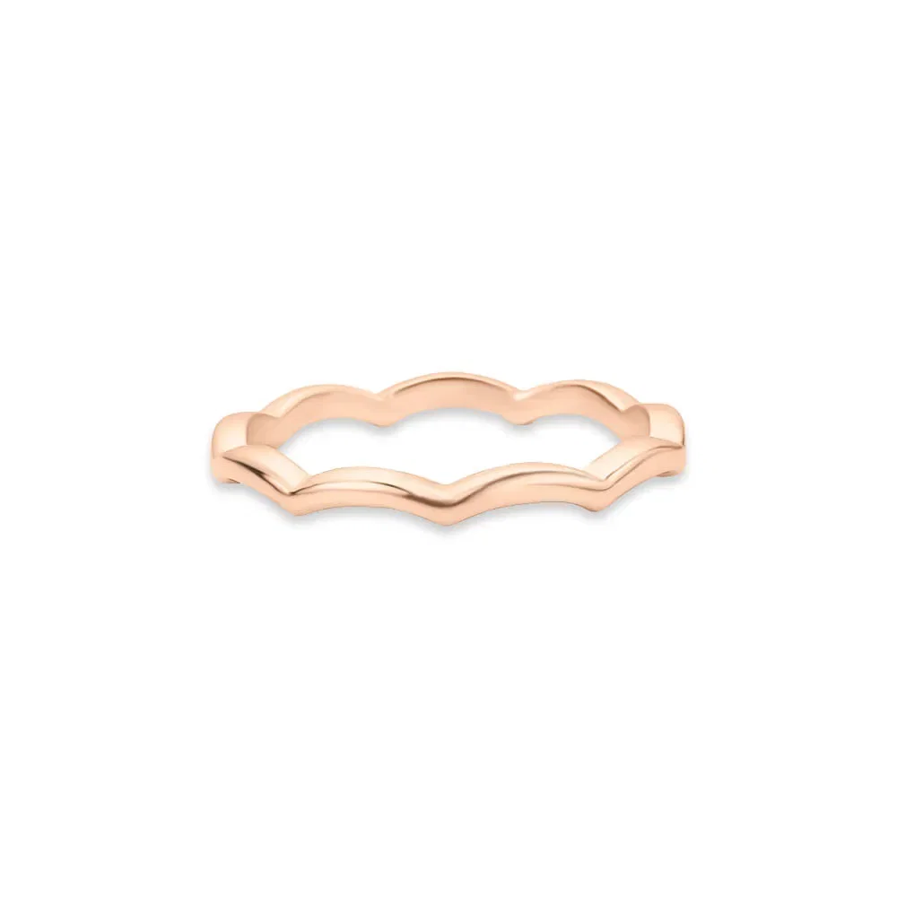 Anel Life Ondas em Liga Rosé com Banho de Ouro Rosé 18k
