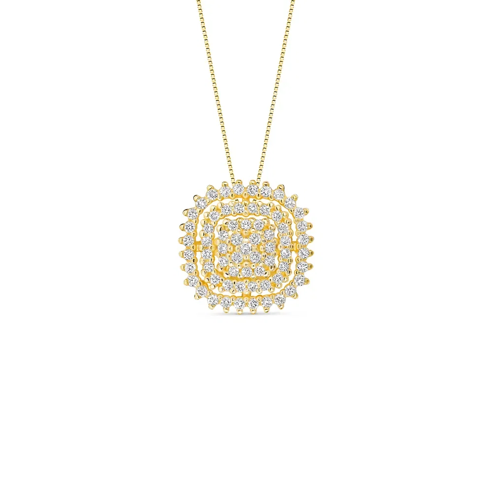 Pingente Clássico Especial em Ouro Amarelo 18k com Diamantes, 13.5mm — imagem 1