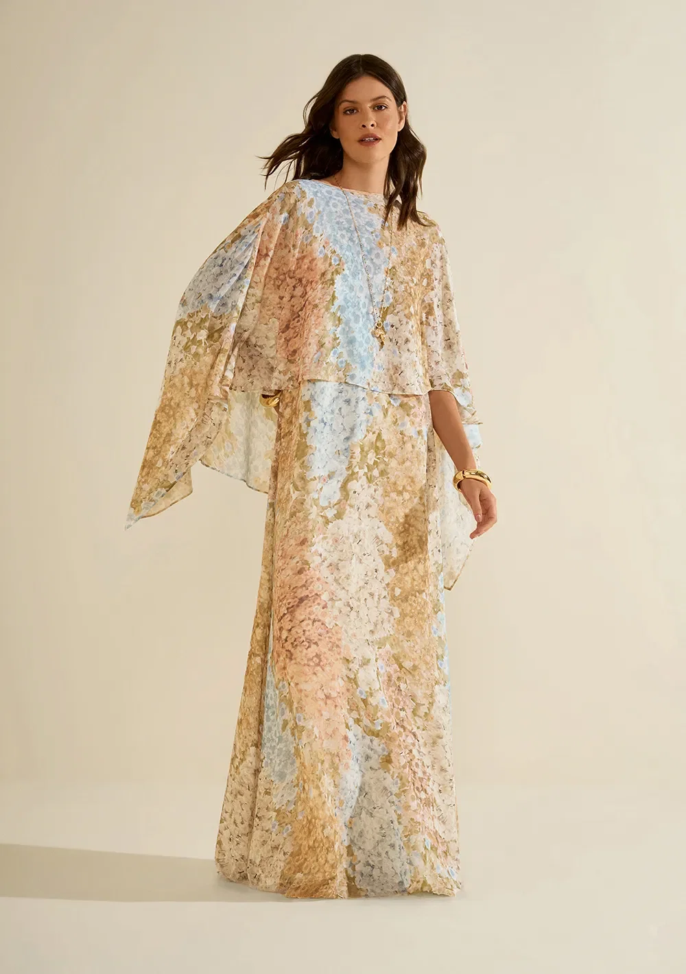 Vestido Sobreposição Florescer Azul — imagem 1