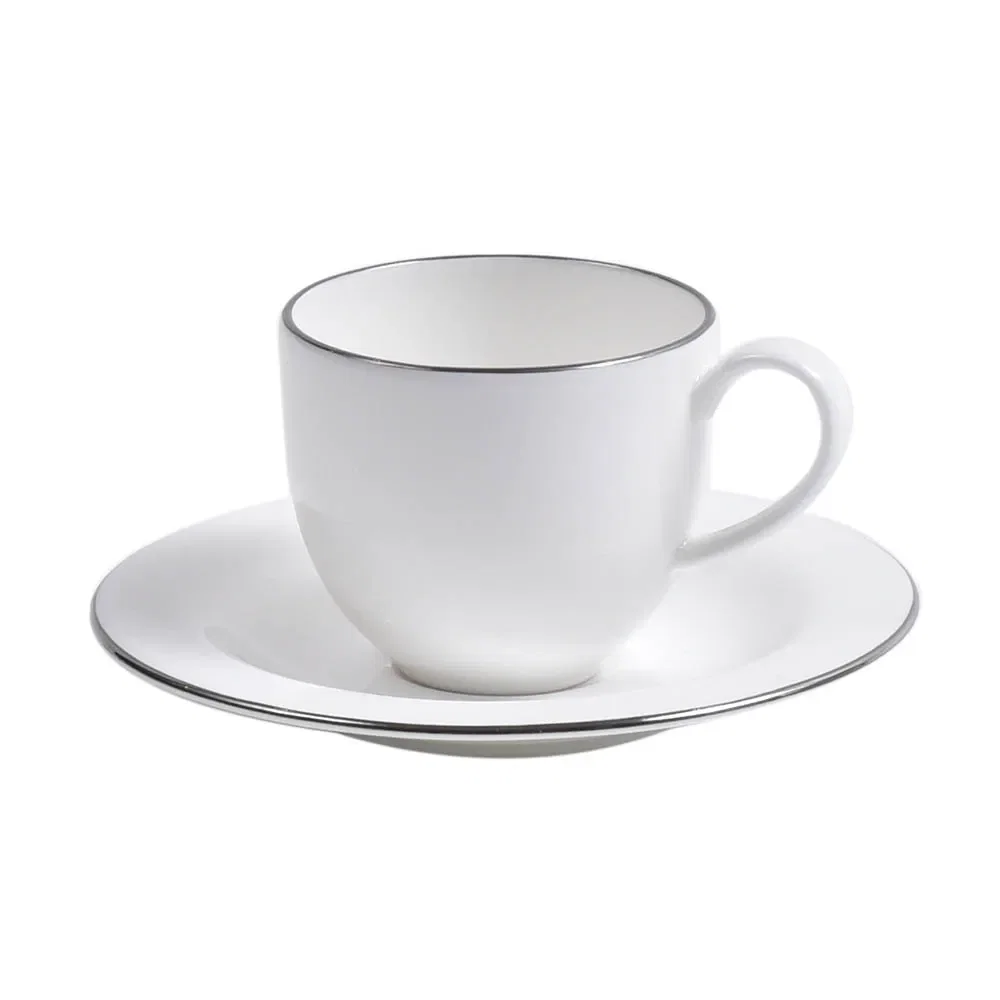 Xícara de Café Silver em Porcelana 110ml Strauss Branca
