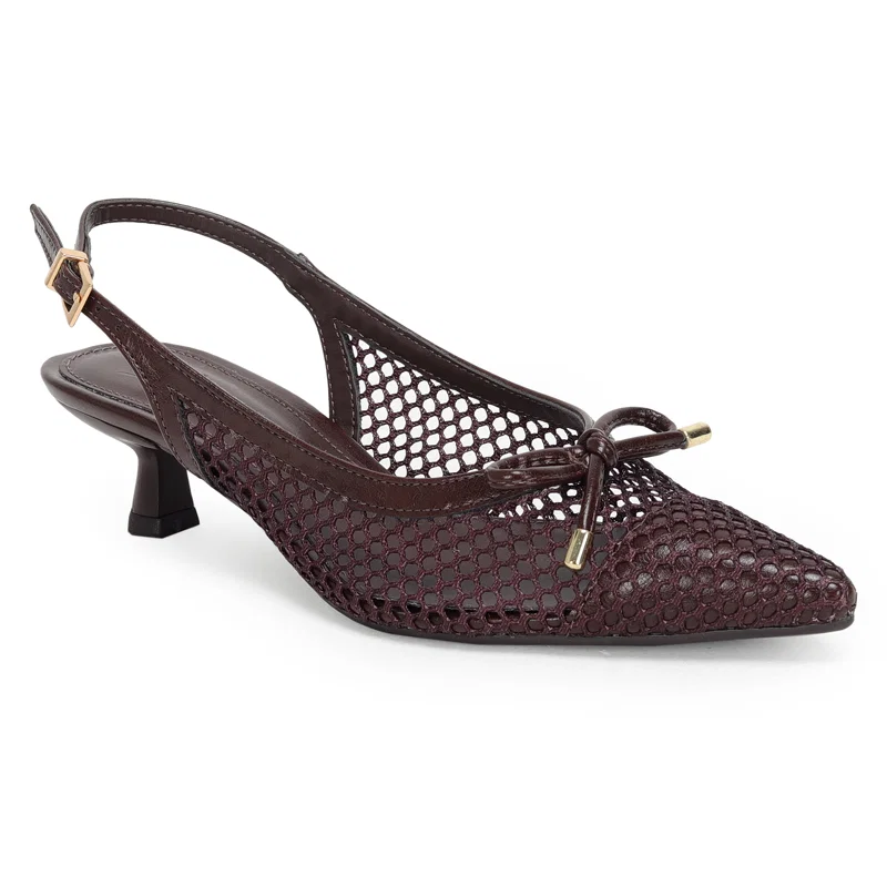 Slingback Tela Com Laço 4cm
