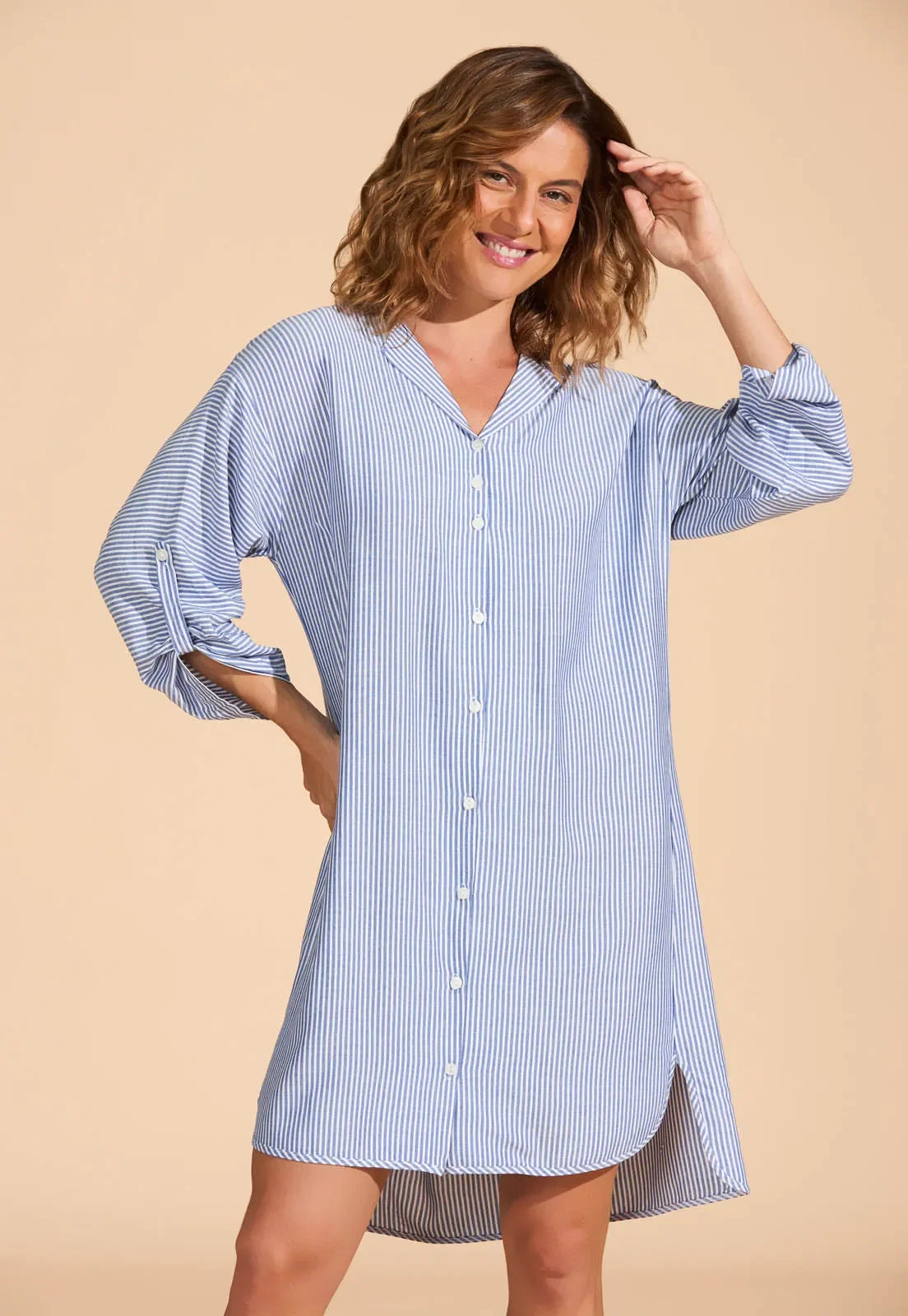 Camisão Manga 7/8 Viscose Plana List Recco