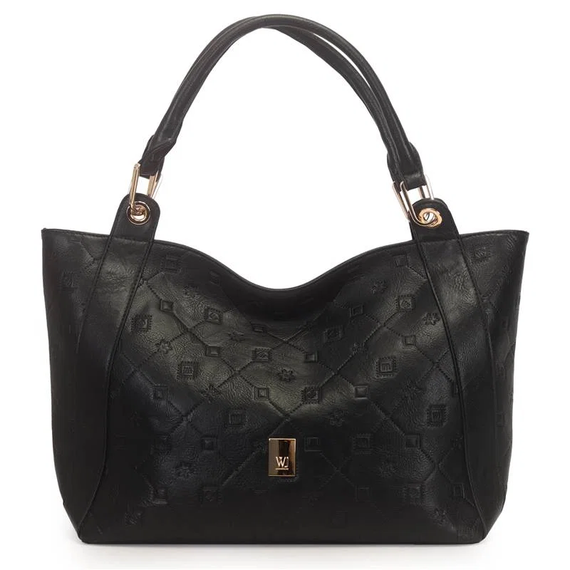 Bolsa Satchel Grande Monograma Wj Baixo Relevo
