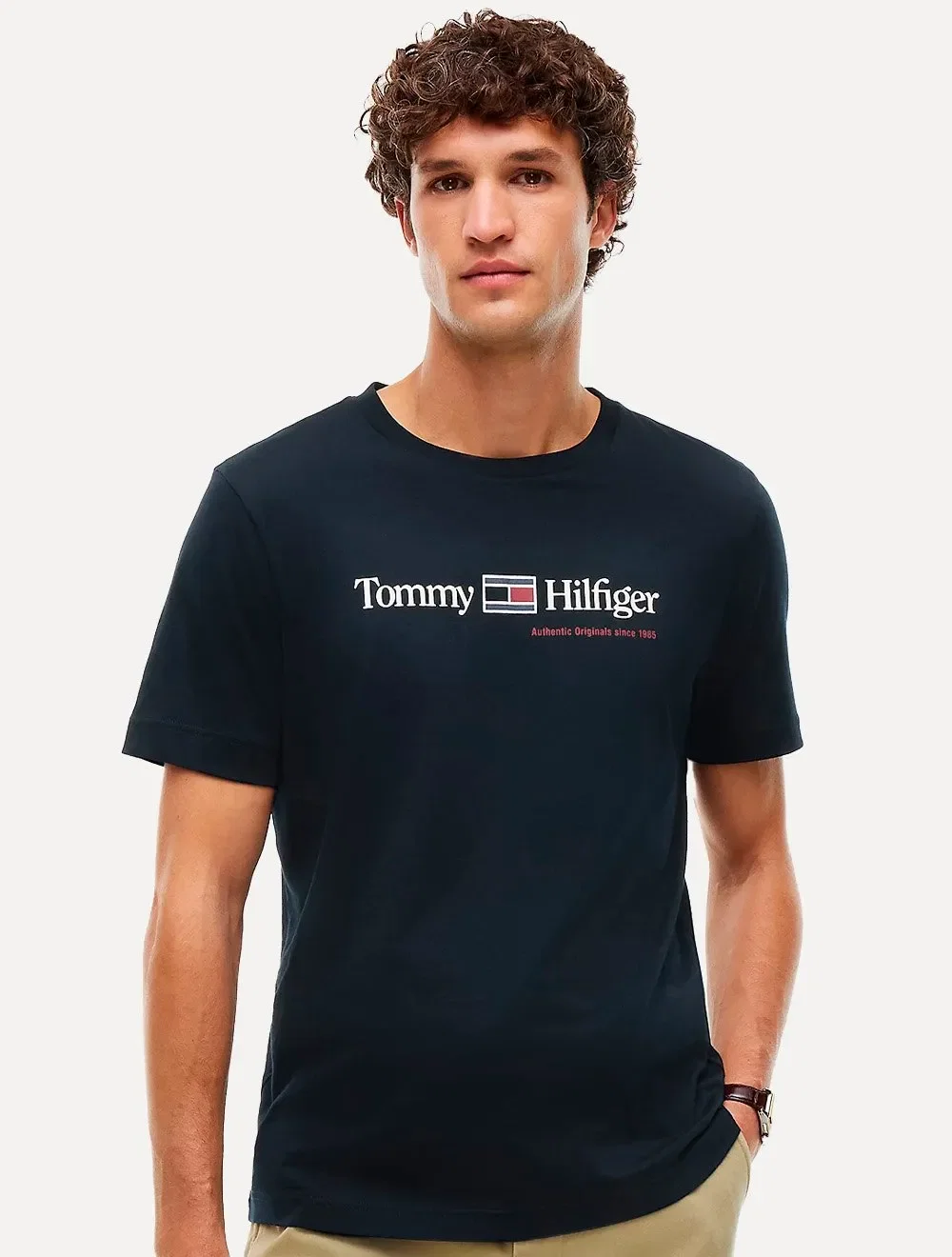Camiseta Tommy Hilfiger Masculina Authentic Originals Azul Marinho