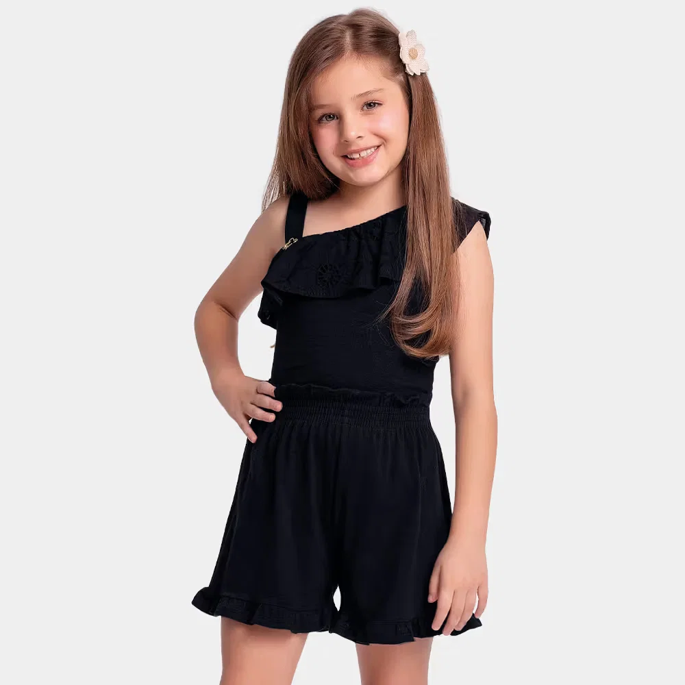 Conjunto regata e short com babado