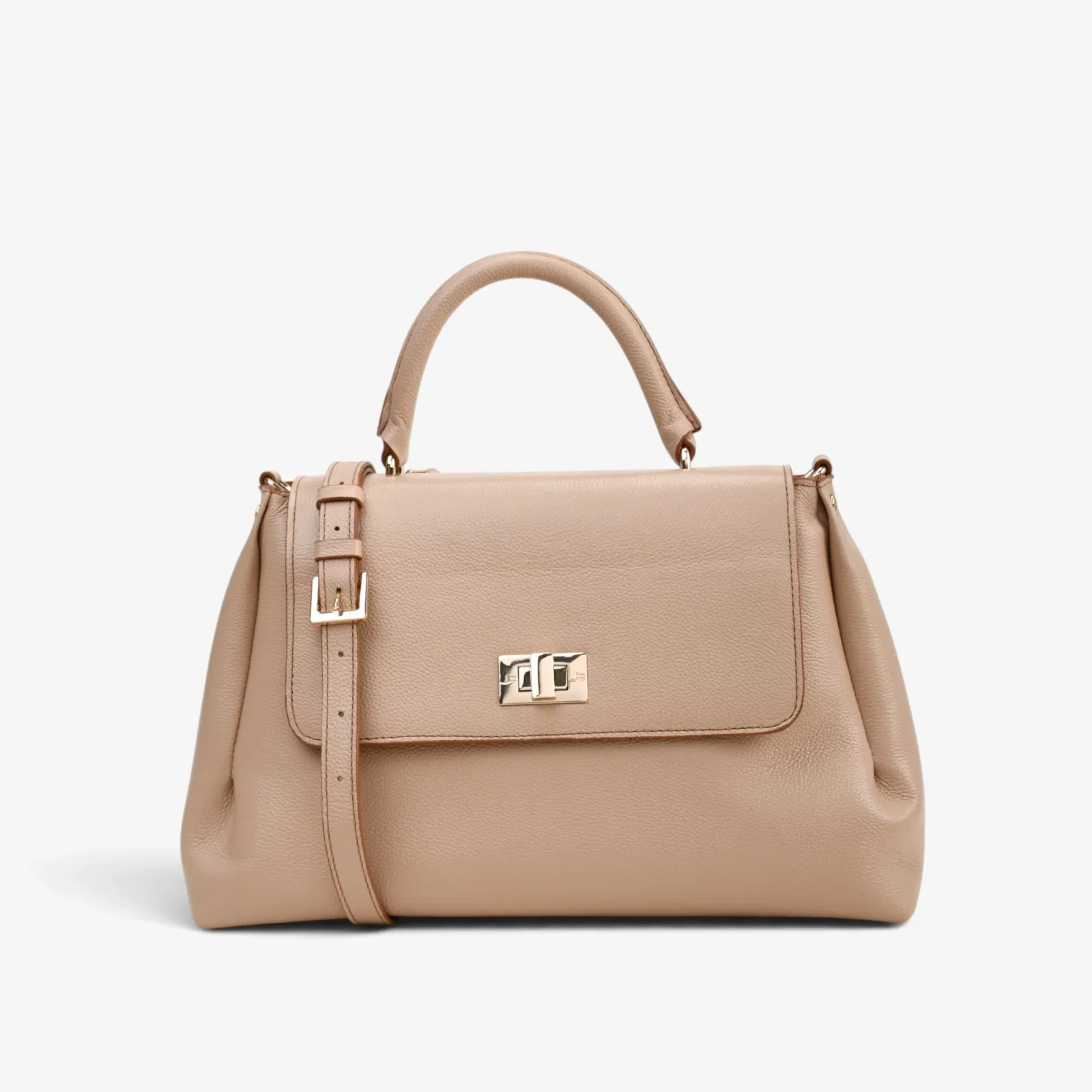 Bolsa Satchel Nude Areia Couro — imagem 1