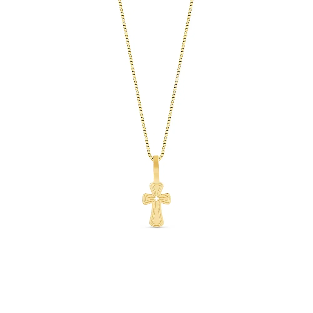 Pingente Medalha Cruz em Ouro Amarelo 18k, 15mm — imagem 1
