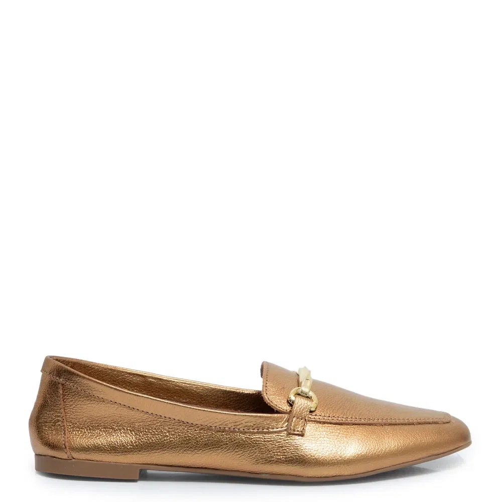 Mocassim Bronze Couro Bridão — imagem 1