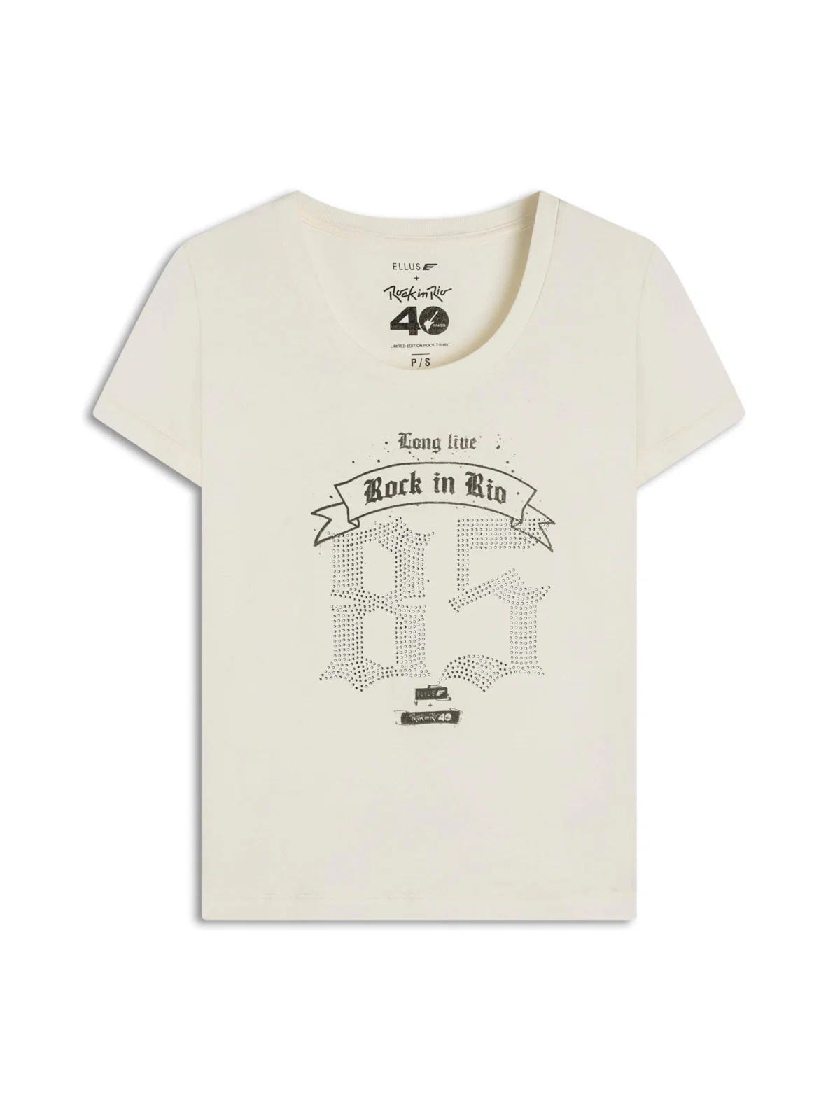 Blusa Washed Long Live Rock In Rio Off White — imagem 1