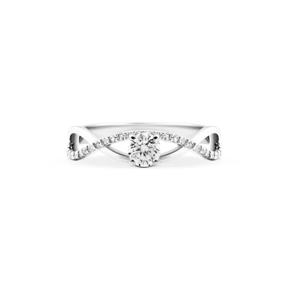 Anel Solitário Infinity em Ouro Branco 18k com 0,43ct de Diamante — imagem 1
