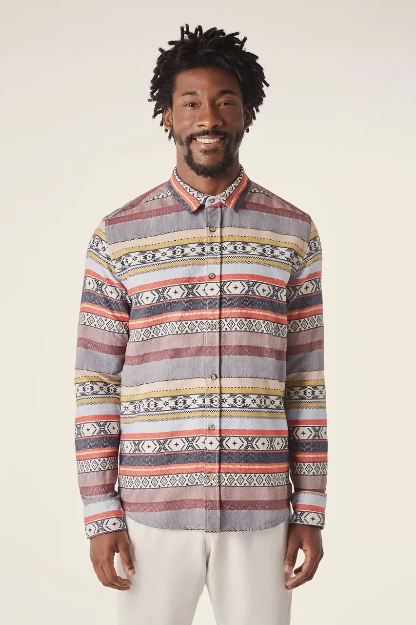 Camisa Ml Ft Jacquard Listrado