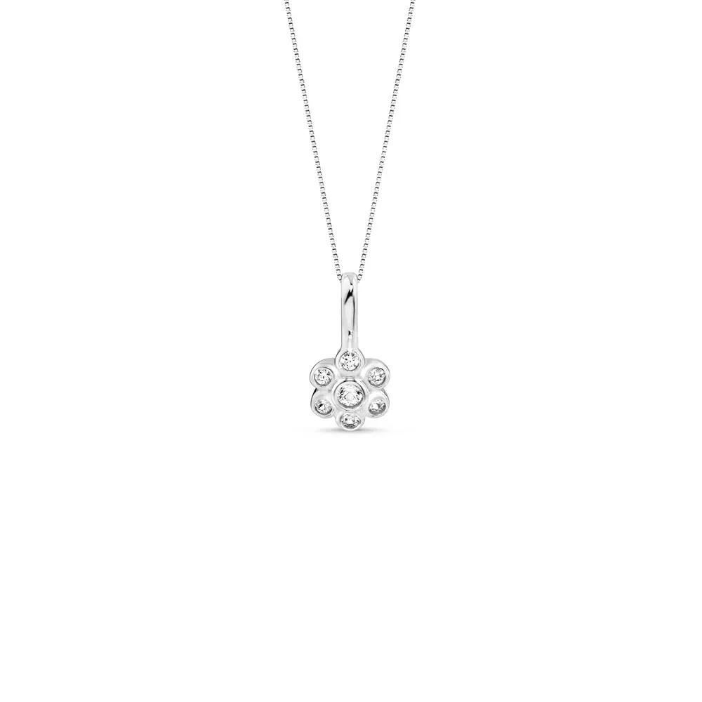 Pingente Candy Teen em Ouro Branco 18k com Safiras Incolores, 10mm — imagem 1