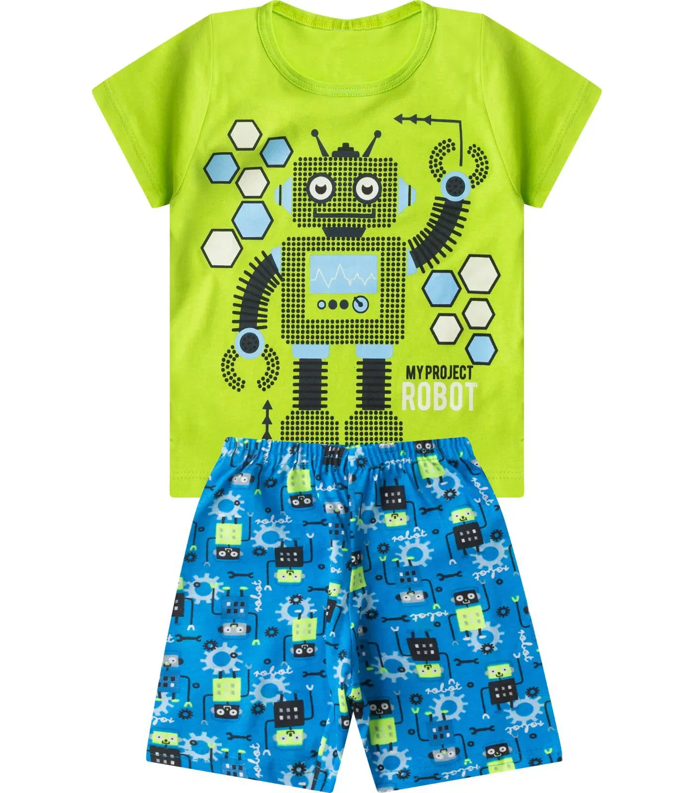 Pijama Infantil Masculino Brilha No Escuro Kappes Verde