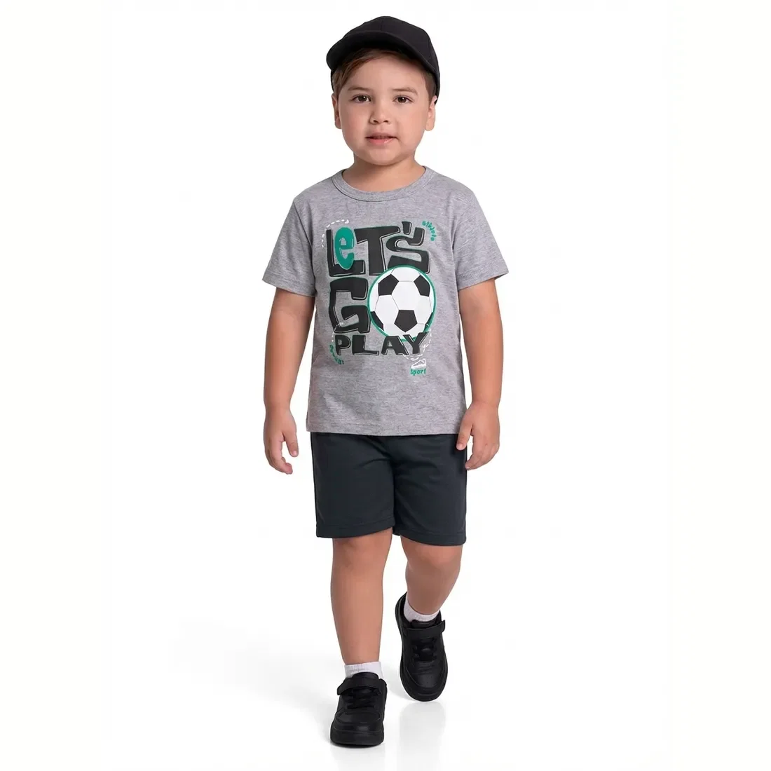 Conjunto camiseta futebol e bermuda em moletinho — imagem 1