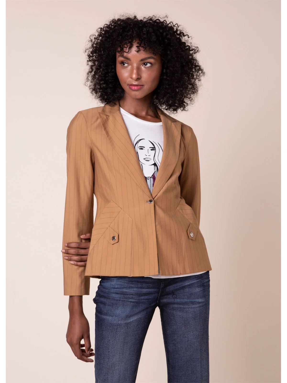 Blazer Martingale Diagonal Caramelo