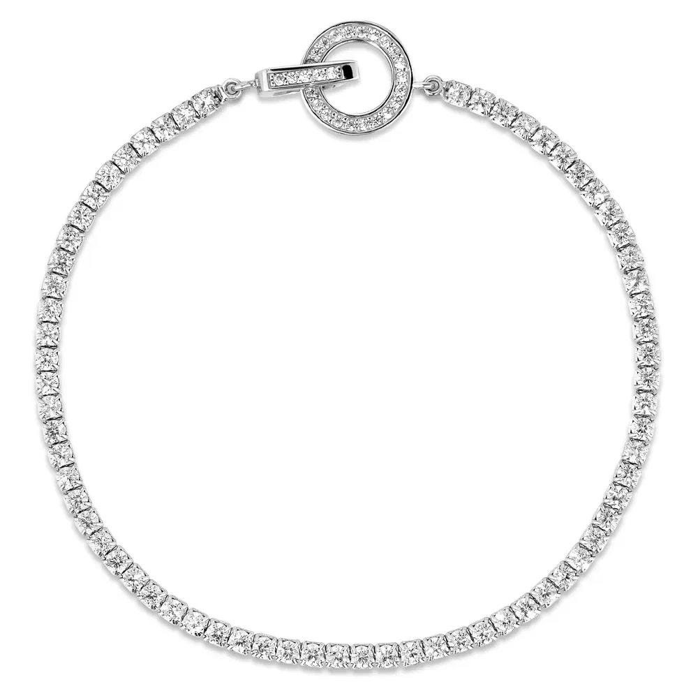 Pulseira Life Riviera Redondo em Prata 925 com Pedras Incolores — imagem 1