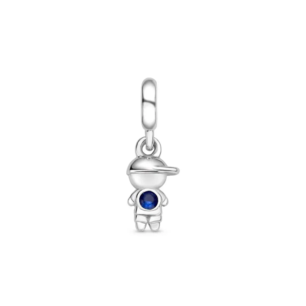 Pingente Life Menino em Prata 925 com Pedra Azul — imagem 1