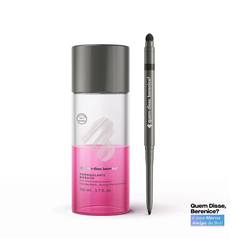 Combo Demaquilante Bifásico 110ml + Lápis Olhos Esfumador Pretô 200mg