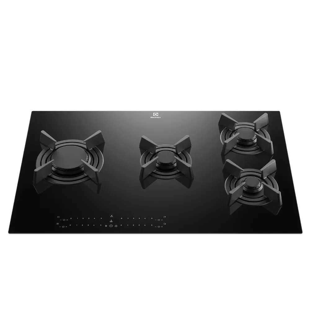 Cooktop 4 Bocas Gás Electrolux Expert Mesa de Vidro, Painel Touch e Timer Digital (KE4GF)