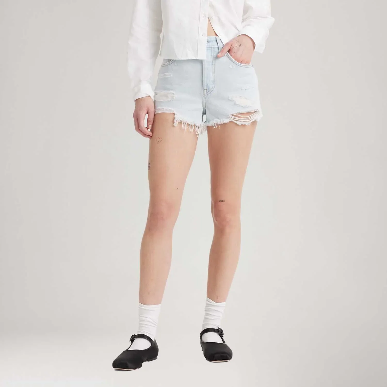 Short Jeans Levi's® 501® Original Lavagem Clara
