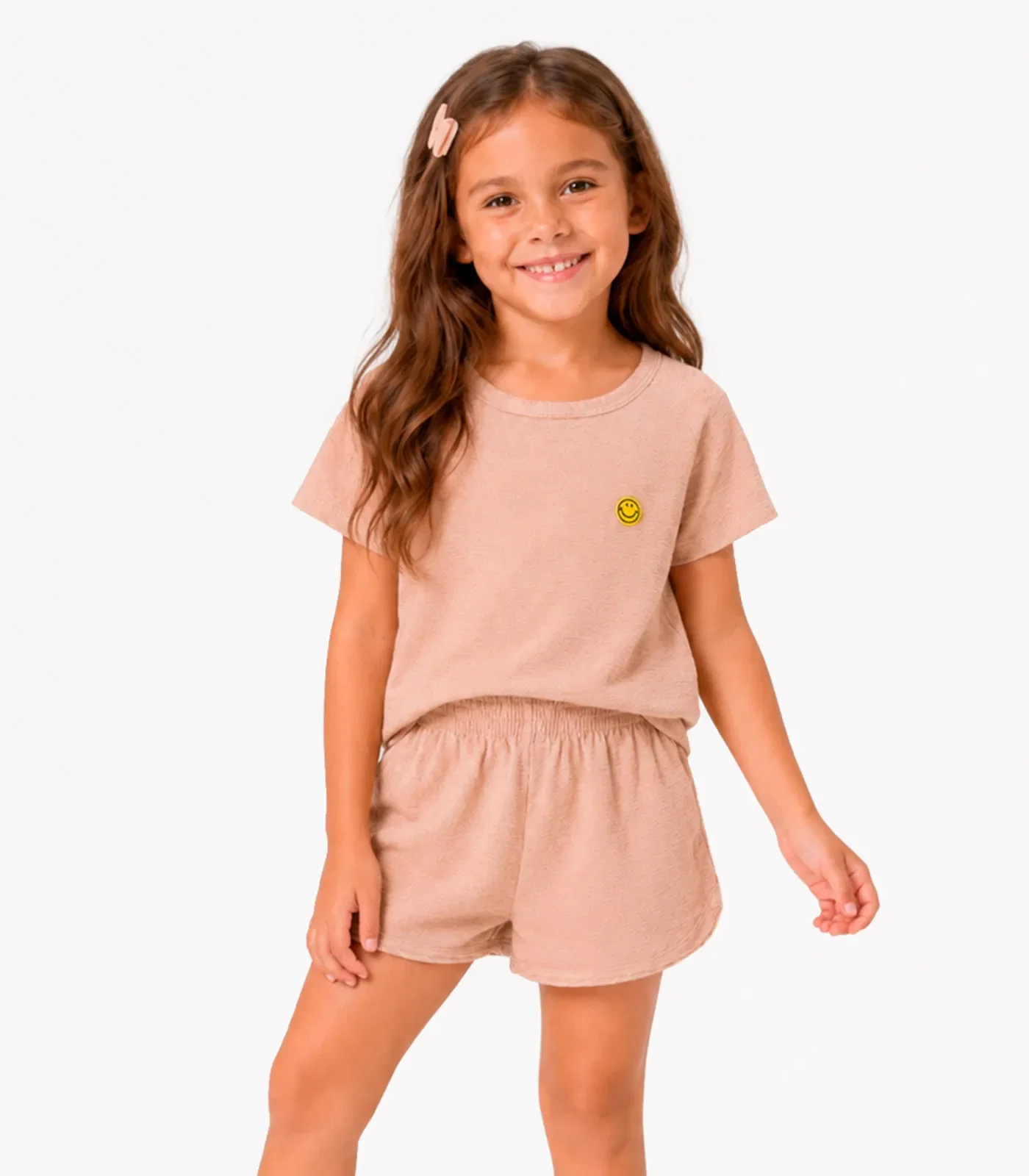 Conjunto Blusa Com Shorts Infantil Select Marrom