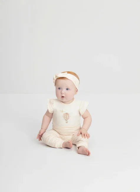 Faixa de Cabelo Comfy para Bebê Menina em Suedine Premium (Bege) Up Baby