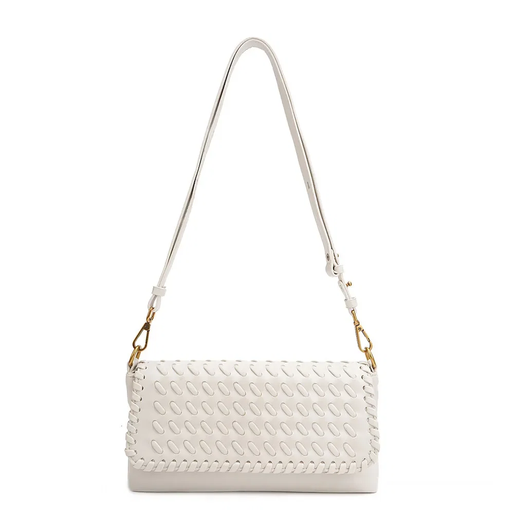 Bolsa Baguete Trama Diagonal Off White — imagem 1