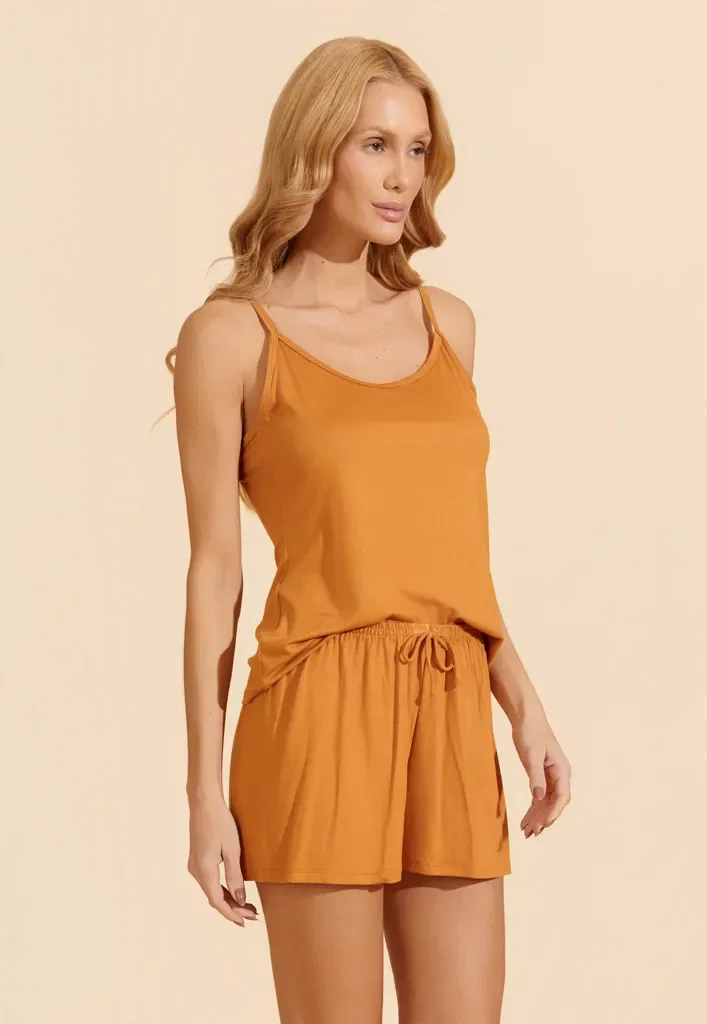 Shortdoll de Alça com Shorts Curto de Viscose Stretch — imagem 1
