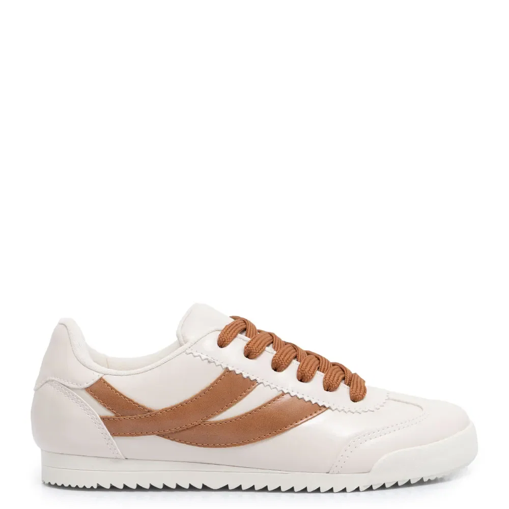 Tênis Off White Com Caramelo Recortes