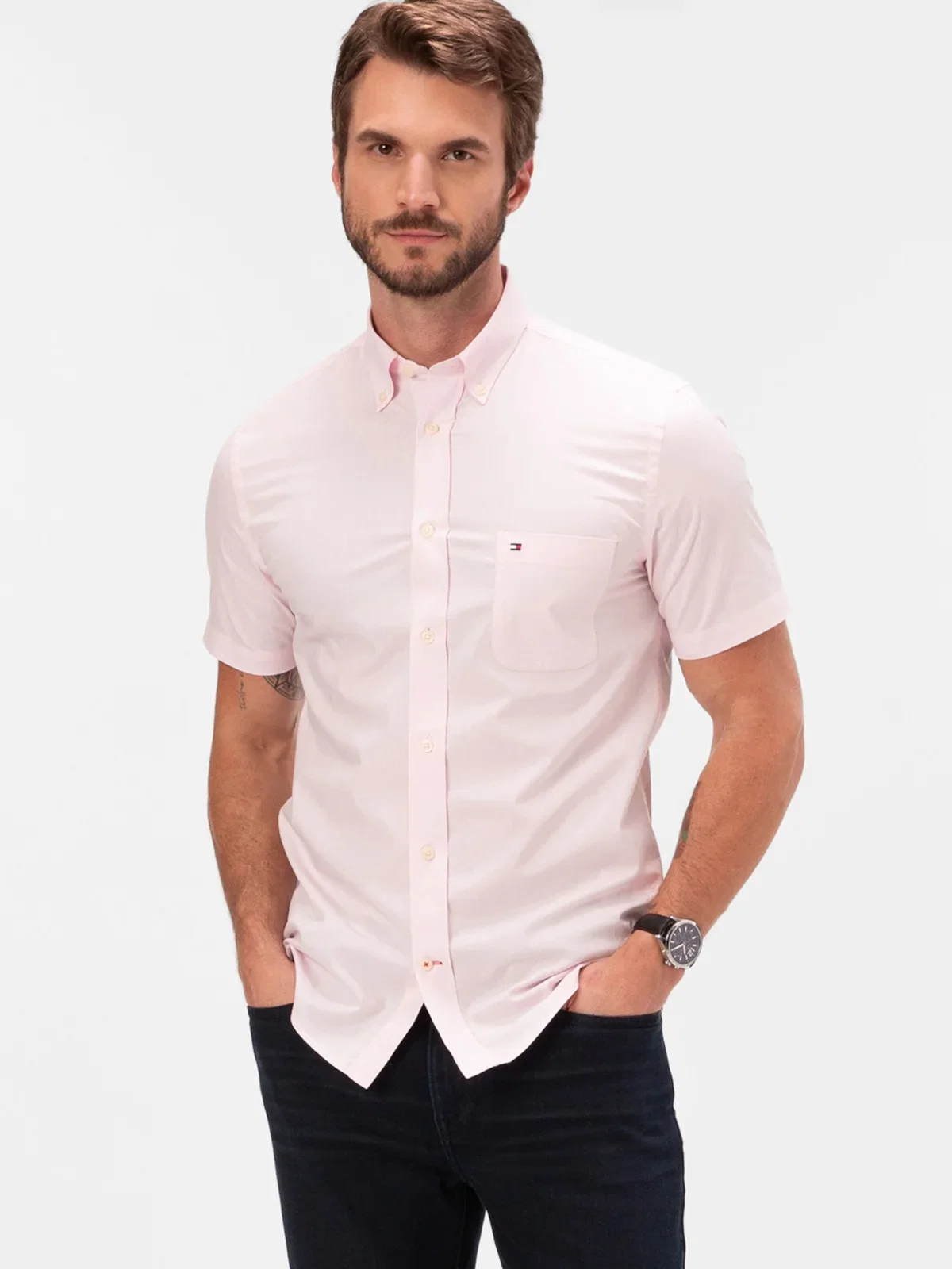 Camisa TOMMY HILFIGER Oxford de Manga Curta — imagem 1