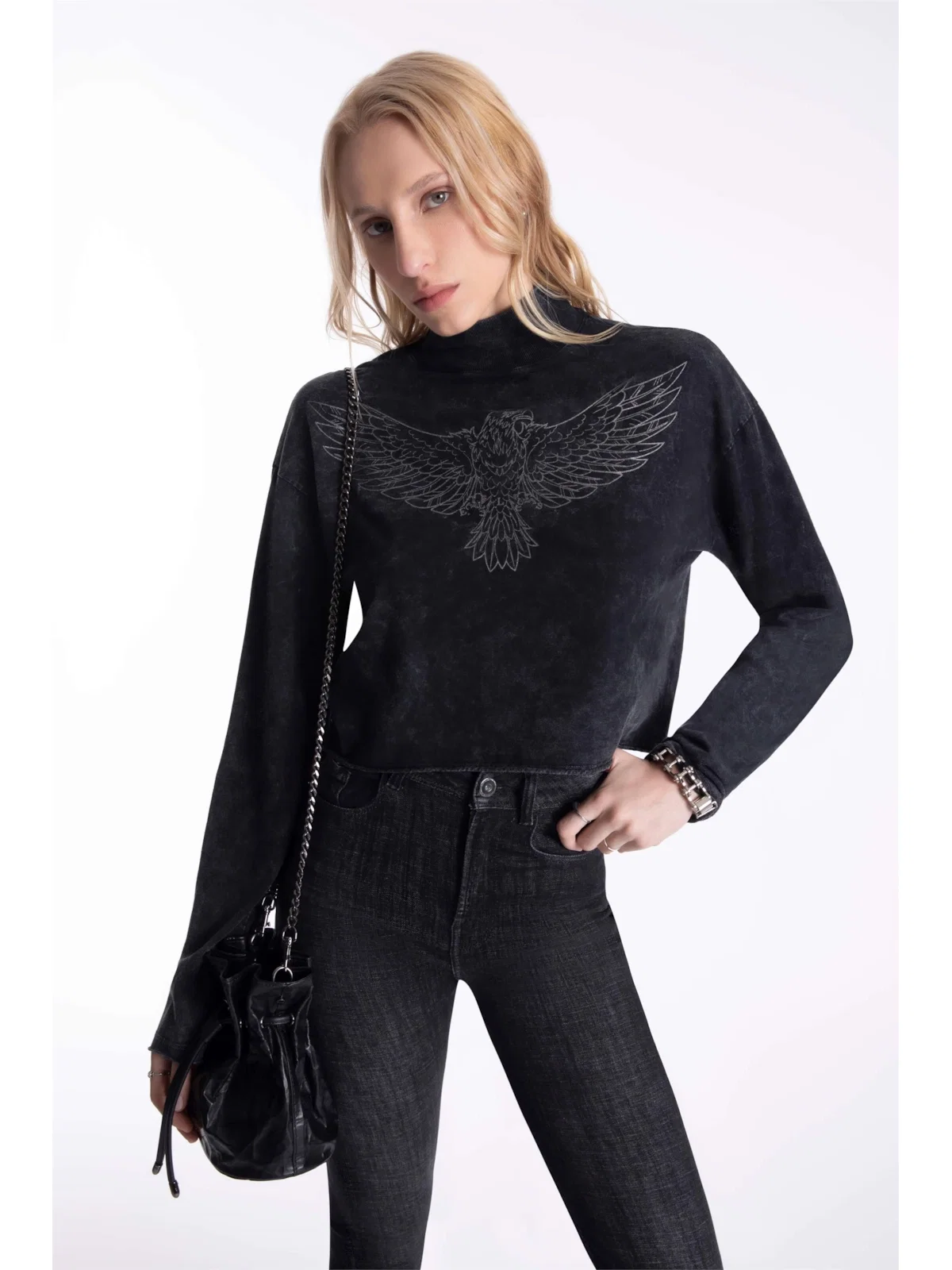Blusa Cotton Triple Dyed Eagle Turtleneck Hortencia — imagem 1