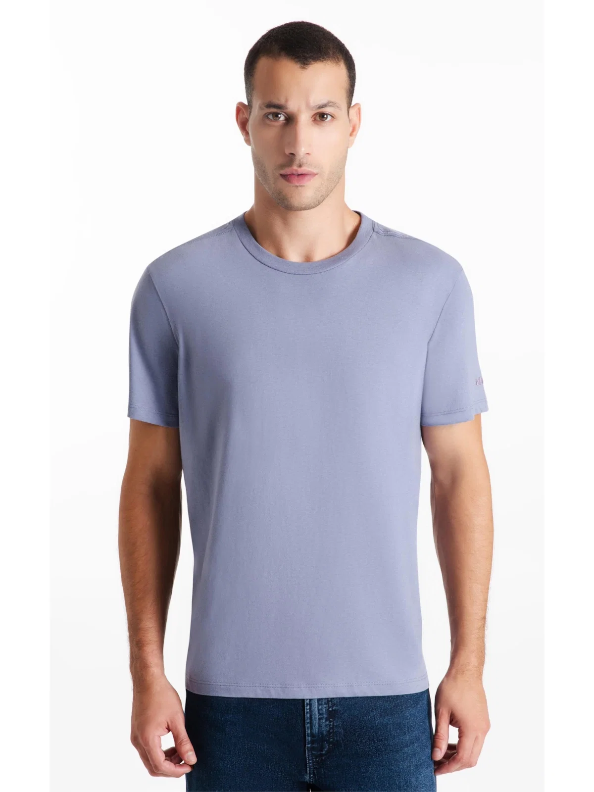 T-Shirt Cotton Fine Ellus Duocolor Classic Mc Blue Vintage — imagem 1