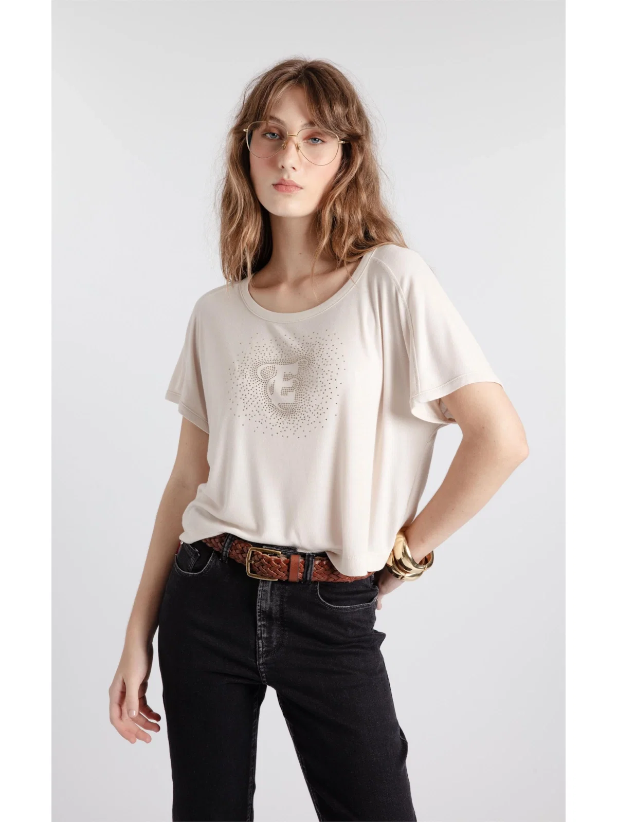 Blusa Light Rib Stencil Glow Tokyo Sandy — imagem 1