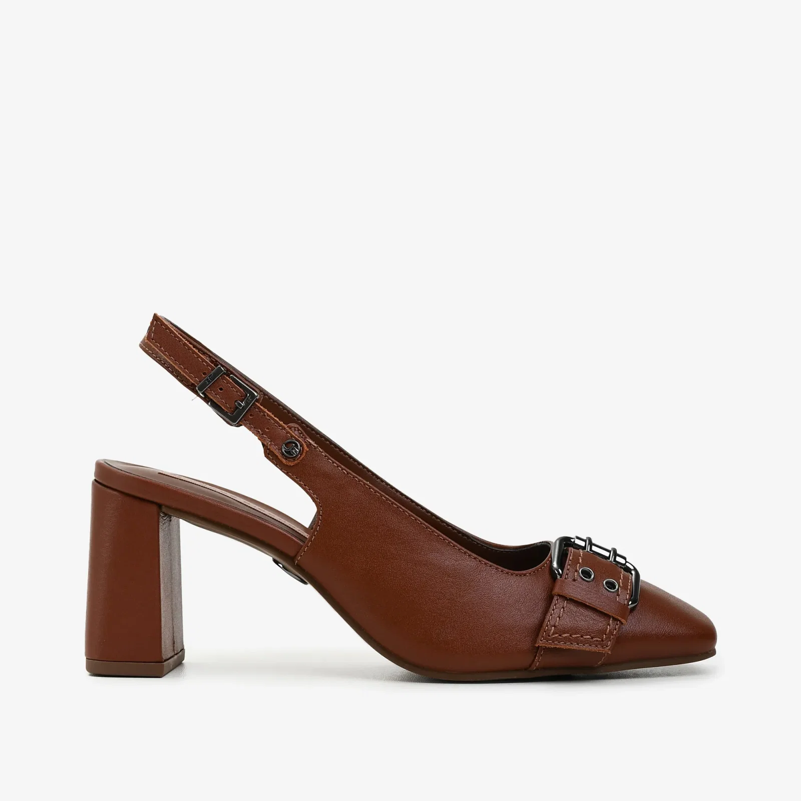 Slingback Marrom Tabaco Couro
