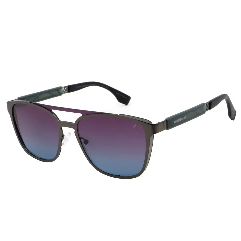 Óculos de Sol Masculino Alok Space Rave Quadrado Polarizado Degradê Azul — imagem 1