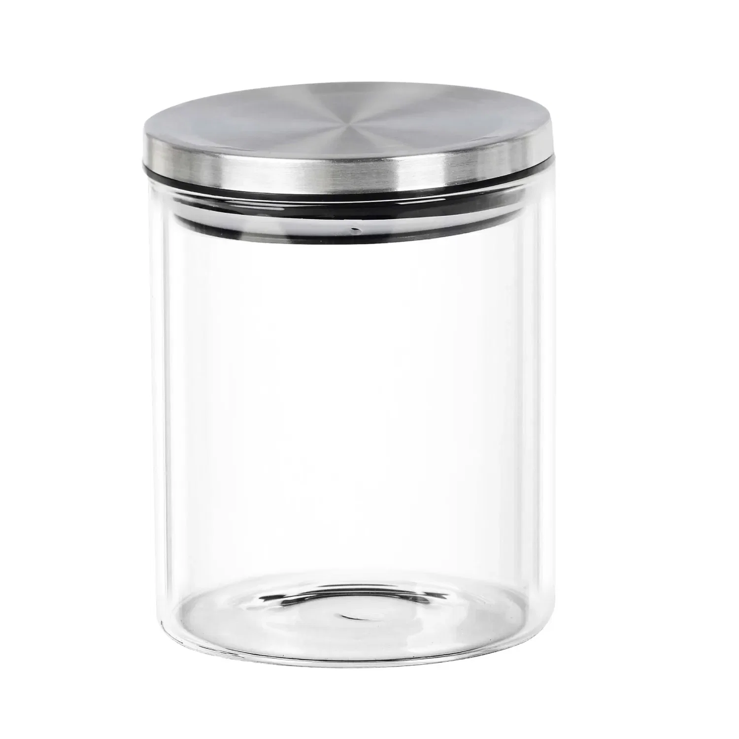 Pote de Vidro com Tampa Inox Redondo 350ml 95x8cm