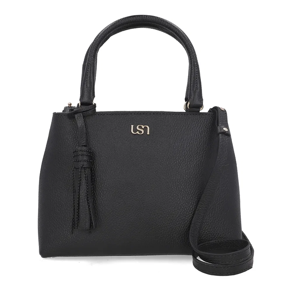 Bolsa Tote Couro Preta Barbicacho